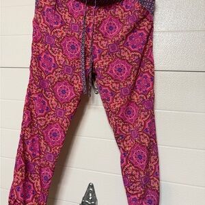 Aerie Pink and Purple Patterned Kids Joggers